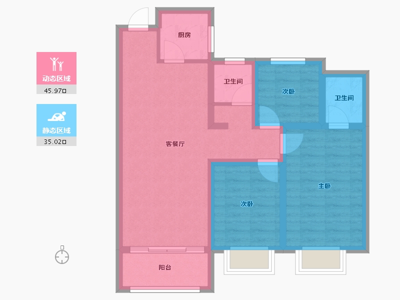 河北省-邢台市-金桂园-71.39-户型库-动静分区