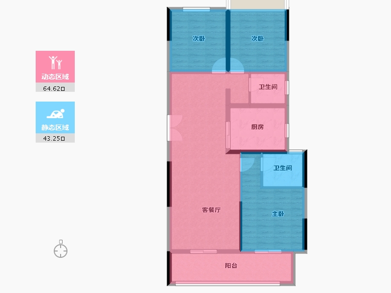 湖北省-咸宁市-同惠上和城-96.91-户型库-动静分区