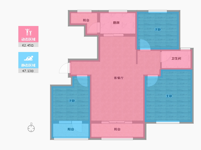 甘肃省-定西市-润嘉公馆-97.29-户型库-动静分区