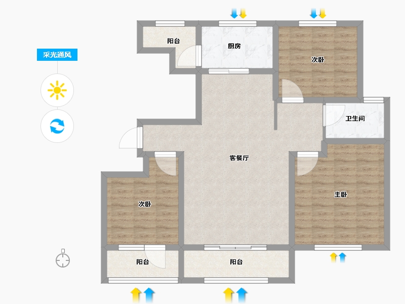 甘肃省-定西市-润嘉公馆-97.29-户型库-采光通风