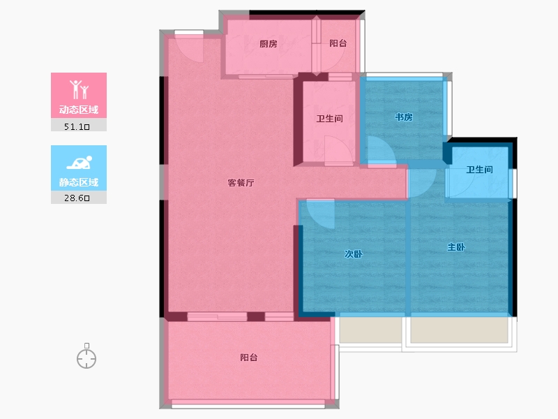 广东省-惠州市-曦江润府-85.00-户型库-动静分区