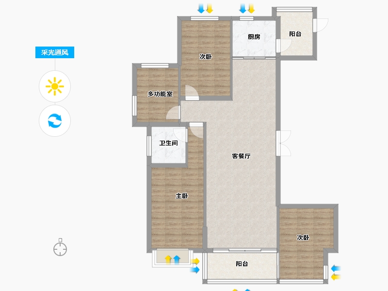 江西省-鹰潭市-翰林嘉苑-113.50-户型库-采光通风