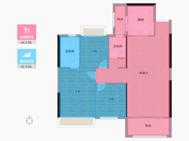 湖北省-咸宁市-同惠上和城-96.97-户型库-动静分区