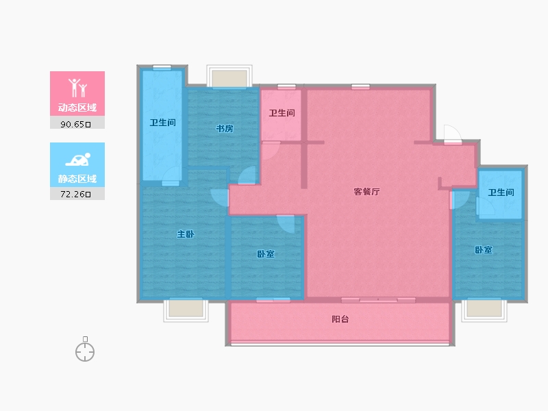 江苏省-苏州市-华侨城龙湖·启元-148.00-户型库-动静分区