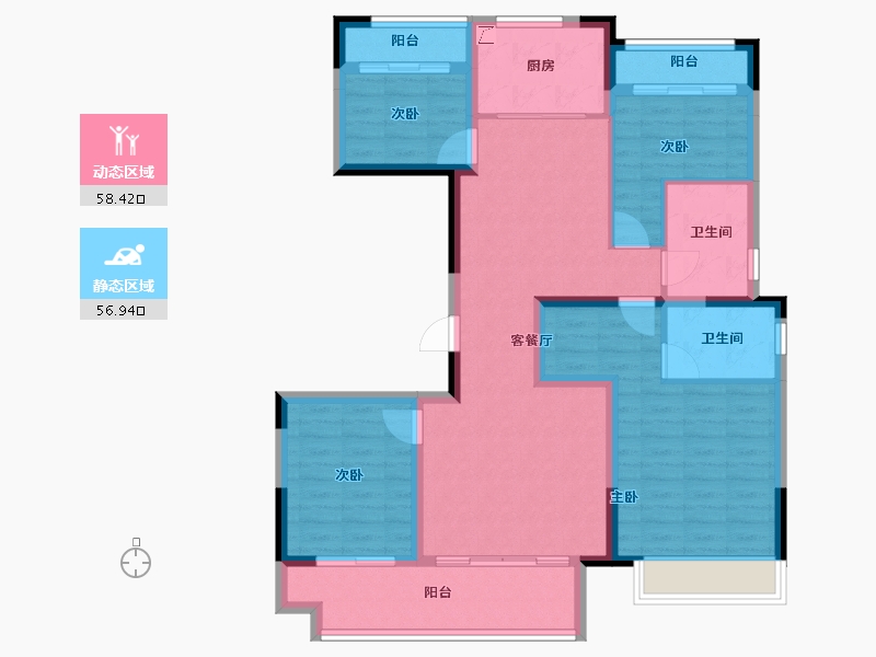 江西省-上饶市-鄱阳翼天·十里风荷-102.53-户型库-动静分区