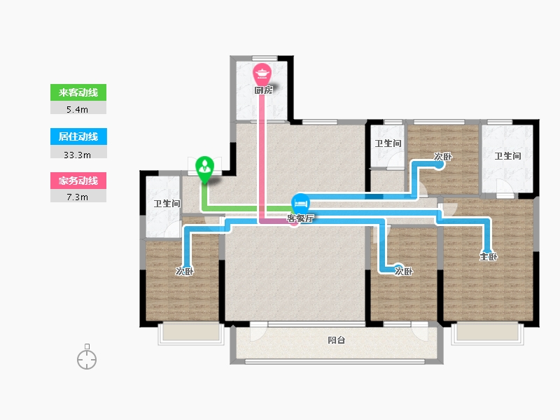 山东省-滨州市-碧桂园·翡丽公馆-160.00-户型库-动静线