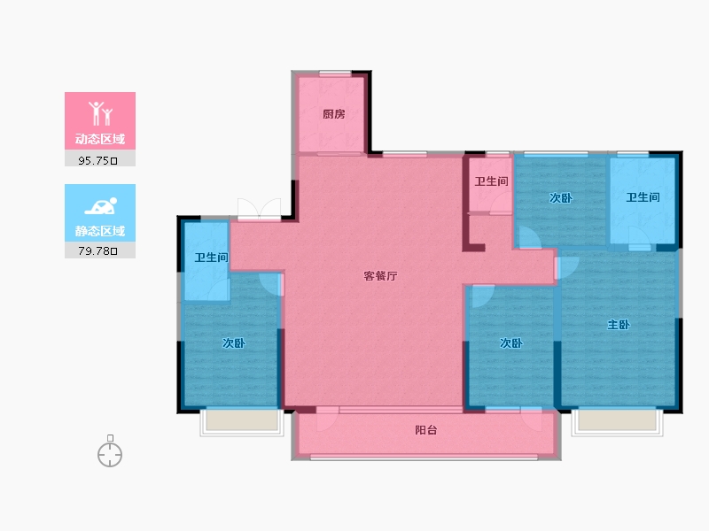 山东省-滨州市-碧桂园·翡丽公馆-160.00-户型库-动静分区