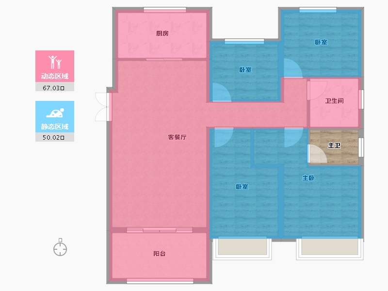 山东省-泰安市-华新时代公园-109.60-户型库-动静分区