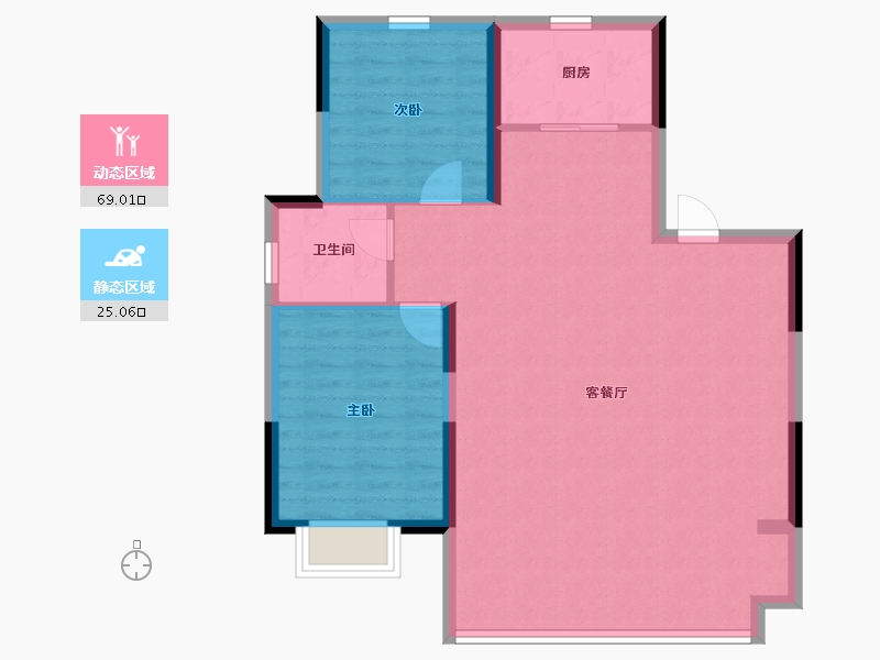 安徽省-蚌埠市-拓基鼎元名邸-86.40-户型库-动静分区