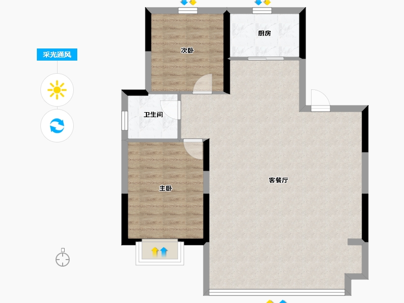 安徽省-蚌埠市-拓基鼎元名邸-86.40-户型库-采光通风