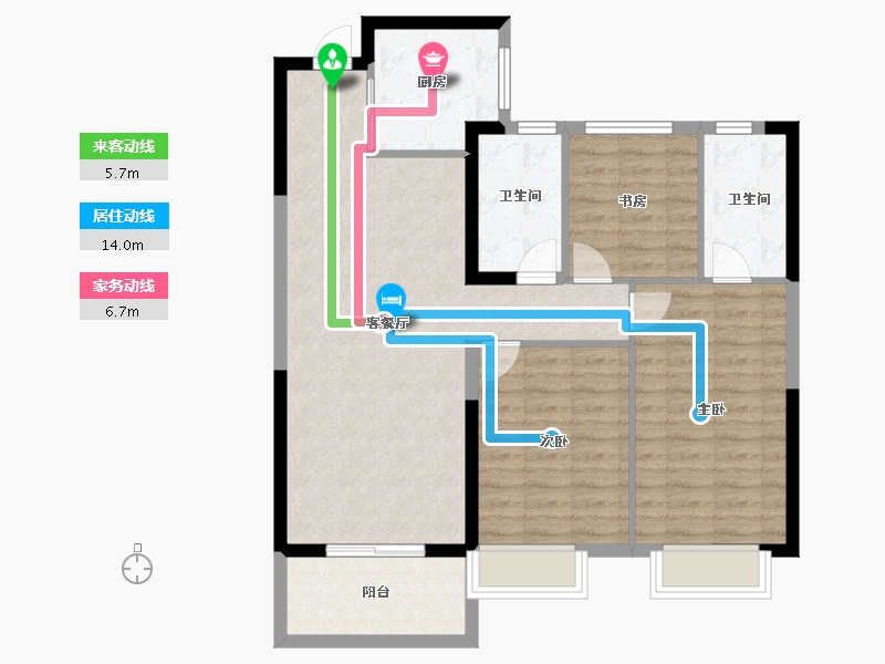 陕西省-西安市-悦熙府-93.62-户型库-动静线