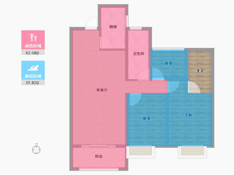 山东省-泰安市-华新时代公园-93.60-户型库-动静分区