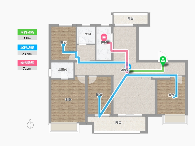 陕西省-延安市-伴山樾谷芳菲里-109.36-户型库-动静线