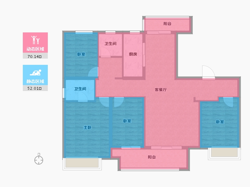 陕西省-延安市-伴山樾谷芳菲里-109.36-户型库-动静分区