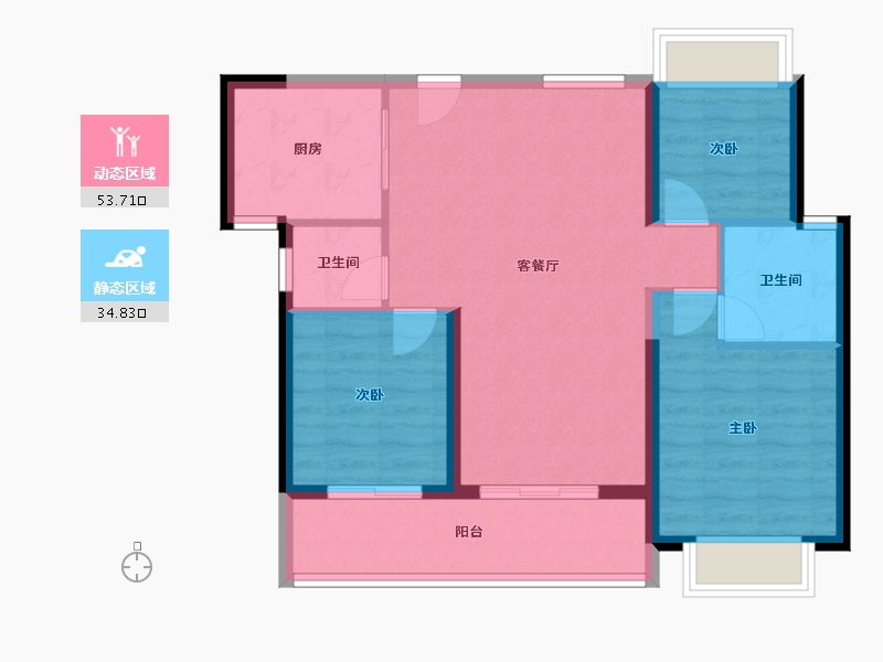 浙江省-绍兴市-HFC华发金融活力城-79.67-户型库-动静分区