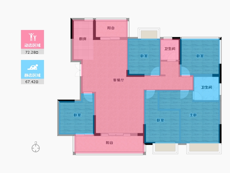 广西壮族自治区-崇左市-崇左昌泰城-126.36-户型库-动静分区