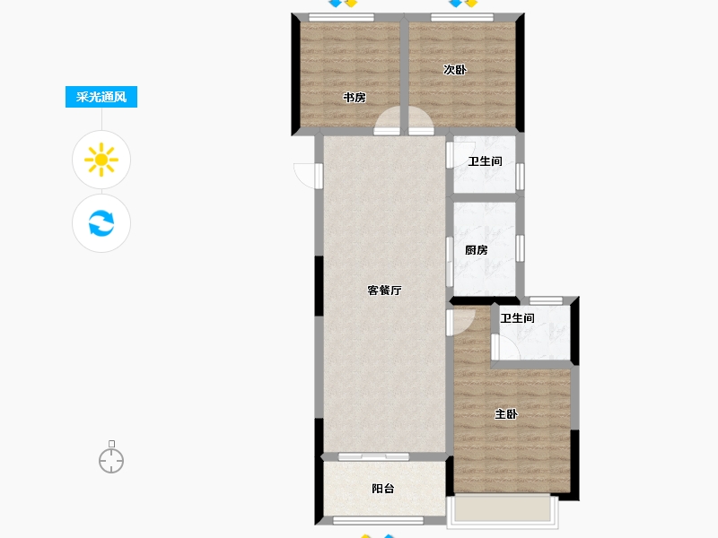 浙江省-杭州市-保利都和轩-89.51-户型库-采光通风