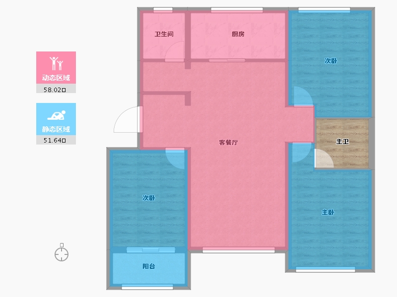 山东省-泰安市-安居幸福里-104.00-户型库-动静分区