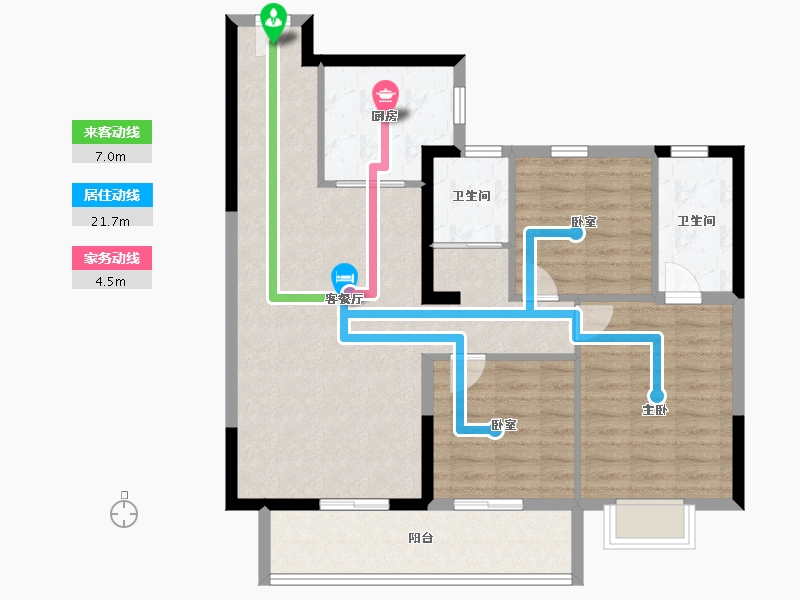 安徽省-蚌埠市-碧桂园·云樾风华-95.20-户型库-动静线