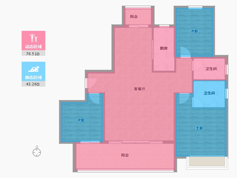 河南省-周口市-路港壹号院-108.60-户型库-动静分区