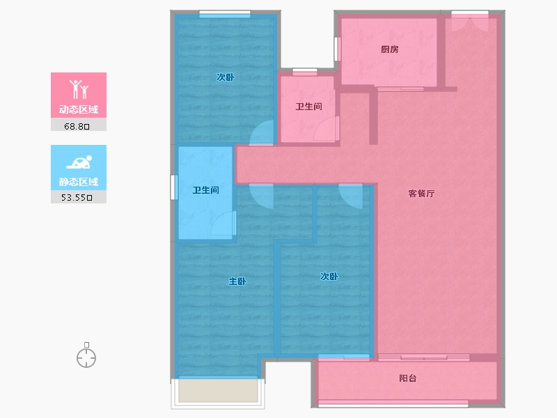 河北省-保定市-紫樾华庭-110.39-户型库-动静分区