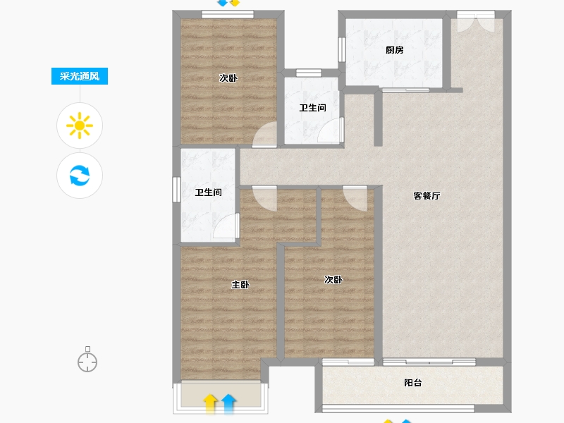 河北省-保定市-紫樾华庭-110.39-户型库-采光通风