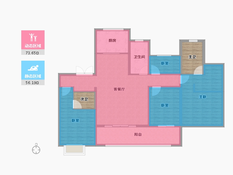 山东省-泰安市-华新时代公园-126.50-户型库-动静分区