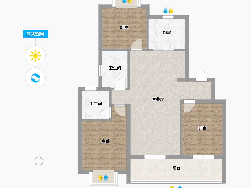 江苏省-苏州市-铂悦春和万象-84.60-户型库-采光通风