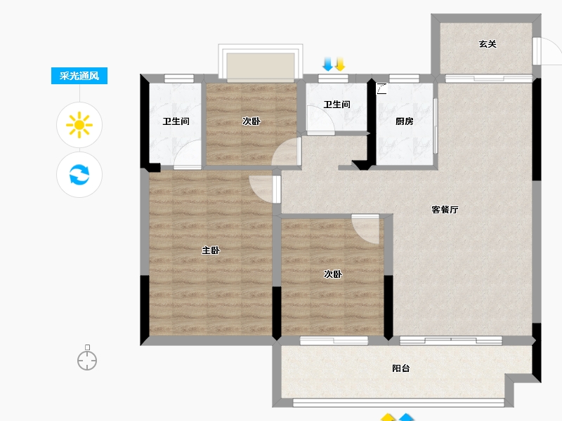 江西省-上饶市-铅山友邦壹号院-87.90-户型库-采光通风