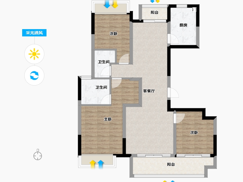 江西省-上饶市-鄱阳翼天·十里风荷-94.37-户型库-采光通风