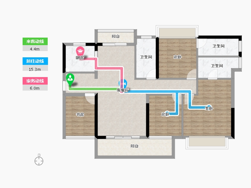 广东省-江门市-粤海壹桂府-111.03-户型库-动静线