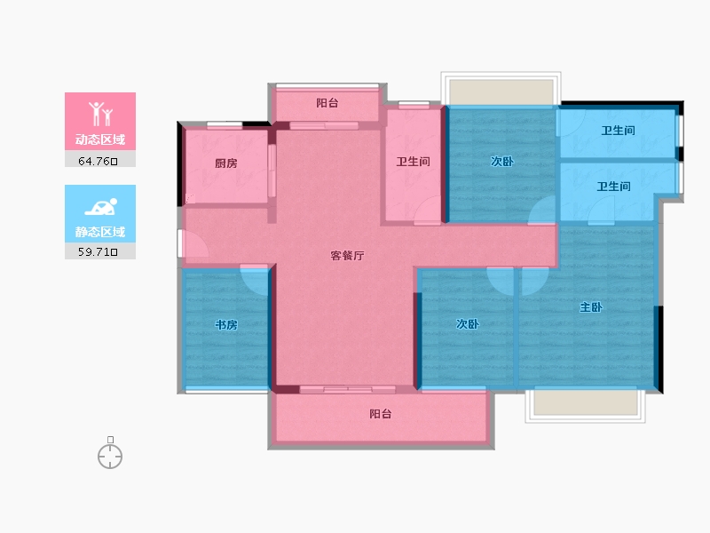 广东省-江门市-粤海壹桂府-111.03-户型库-动静分区