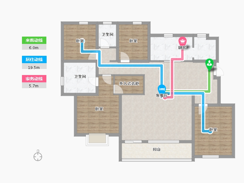 江苏省-苏州市-仁恒溪云雅园-128.00-户型库-动静线