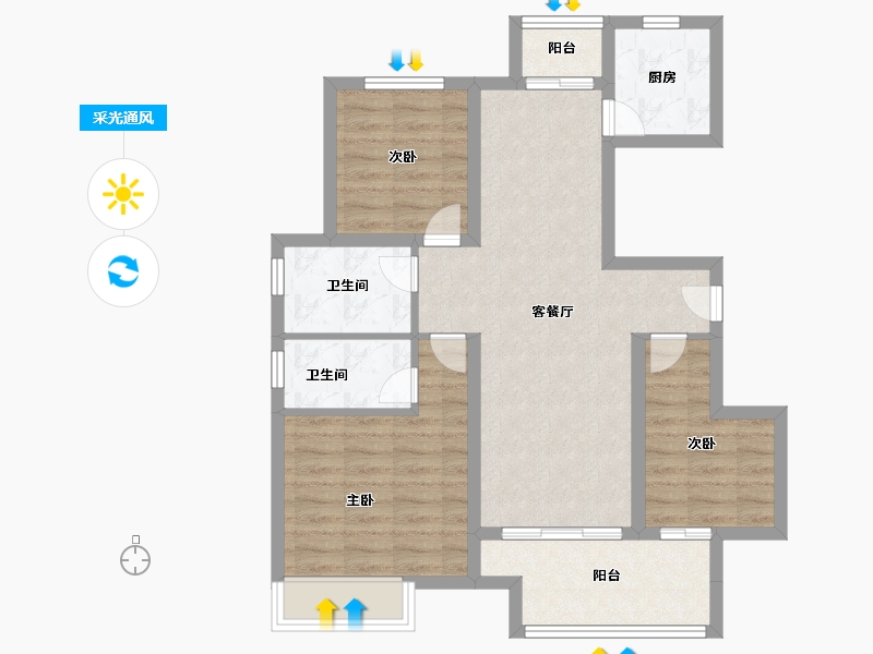 河南省-周口市-路港壹号院-77.95-户型库-采光通风