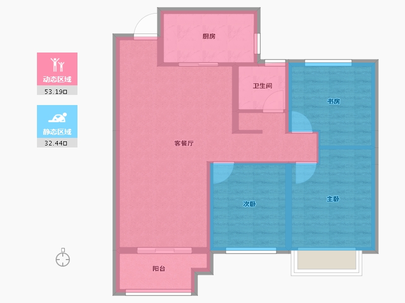 山东省-泰安市-华新新干线-76.46-户型库-动静分区