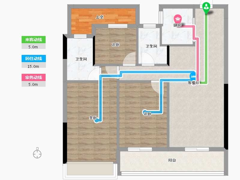 浙江省-杭州市-绿城江上臻园-89.25-户型库-动静线