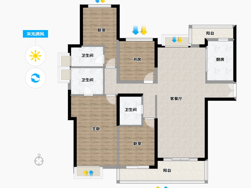 江苏省-常州市-星河国际-138.37-户型库-采光通风