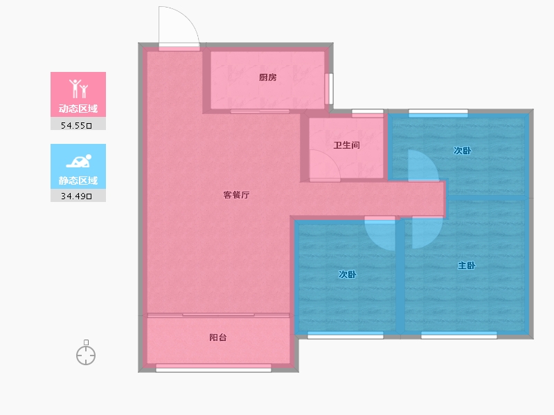 山东省-泰安市-安居幸福里-80.00-户型库-动静分区