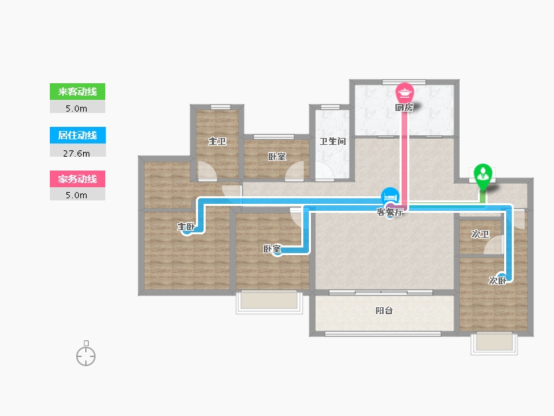 山东省-泰安市-华新时代公园-136.80-户型库-动静线