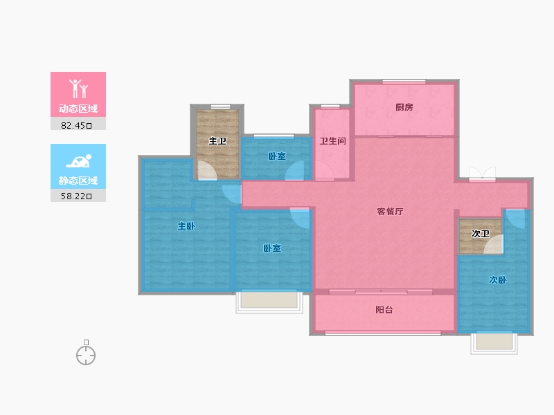 山东省-泰安市-华新时代公园-136.80-户型库-动静分区