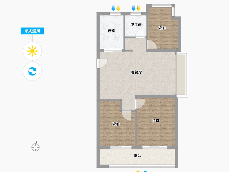 江苏省-无锡市-万科青藤公园-77.93-户型库-采光通风