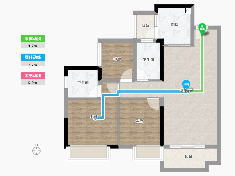 广东省-江门市-粤海壹桂府-72.99-户型库-动静线