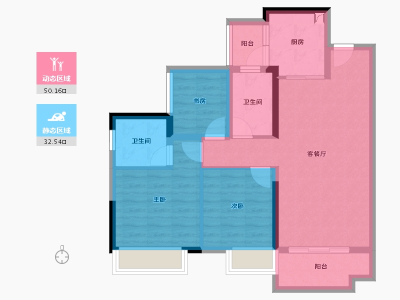 广东省-江门市-粤海壹桂府-72.99-户型库-动静分区