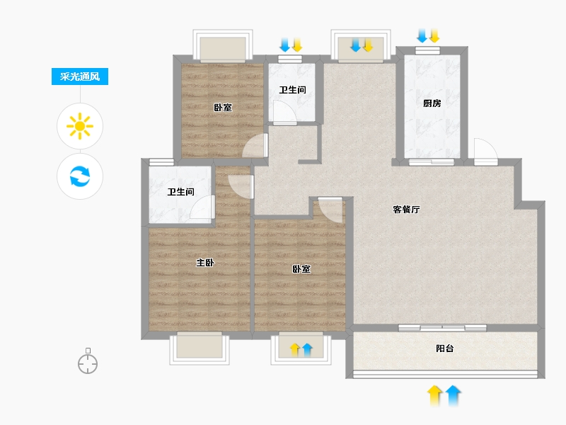 江苏省-苏州市-铂悦春和万象-101.60-户型库-采光通风