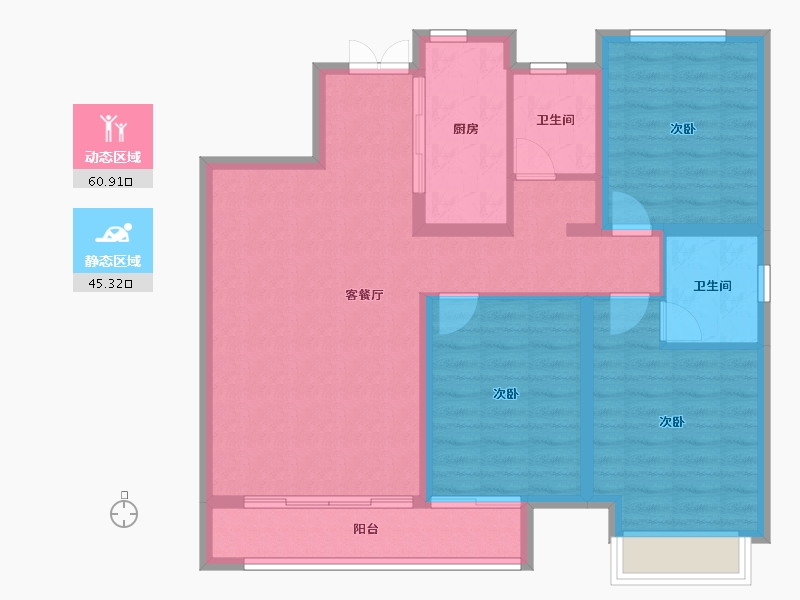 河北省-保定市-紫樾华庭-95.58-户型库-动静分区