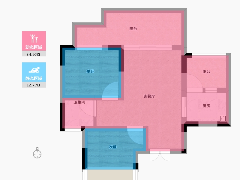 四川省-绵阳市-东辰江畔悦府-40.82-户型库-动静分区