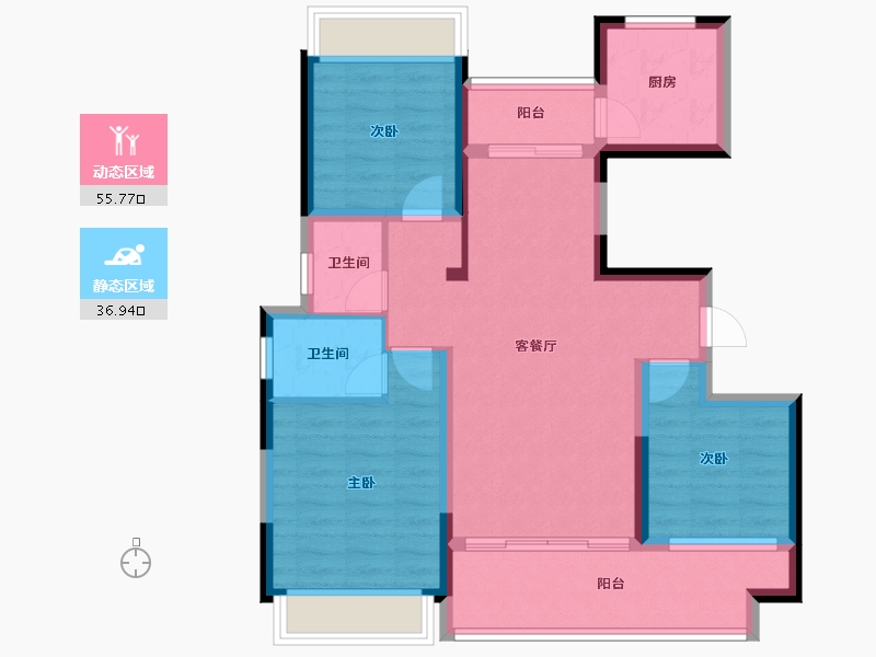 江西省-上饶市-汇佳·学府名城-81.98-户型库-动静分区