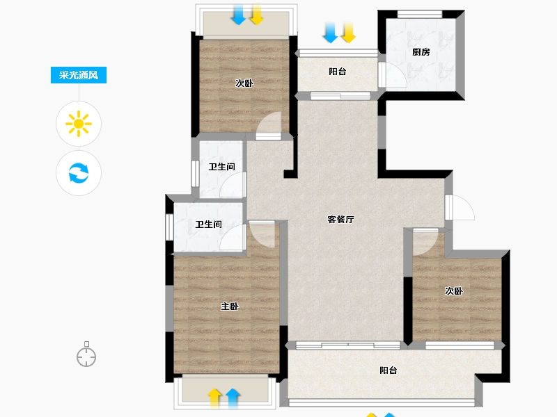 江西省-上饶市-汇佳·学府名城-81.98-户型库-采光通风