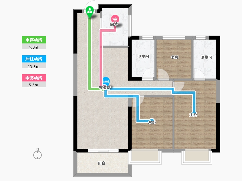 陕西省-西安市-悦熙府-85.62-户型库-动静线