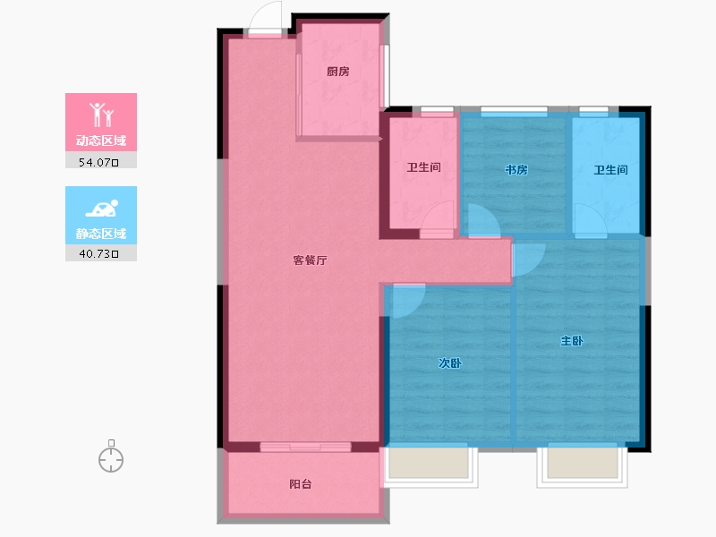 陕西省-西安市-悦熙府-85.62-户型库-动静分区